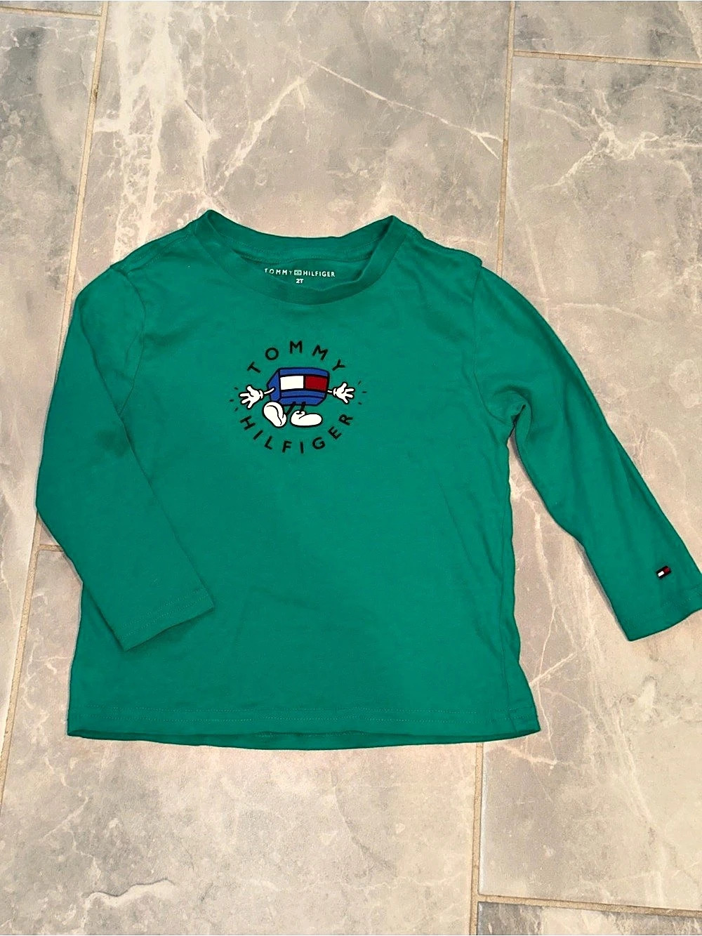 Tommy Hilfiger Toddler Boys Mascot Graphic Long-Sleeve T-Shirt Boys 2T Green